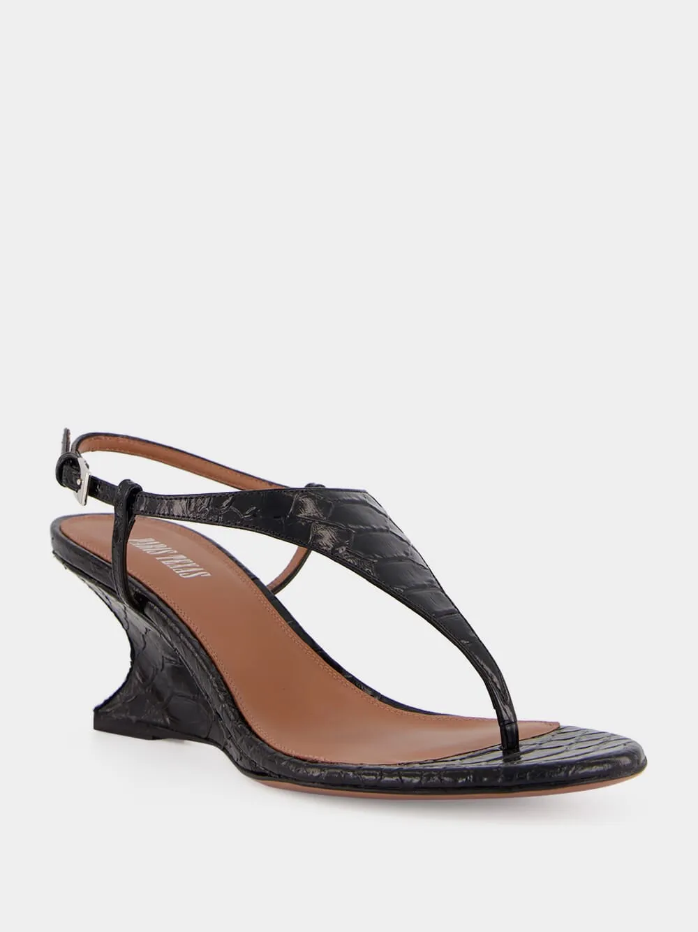 Black Leather Nina Thong 50 Sandals sold by Fashion Clinic product image thumbnail 2