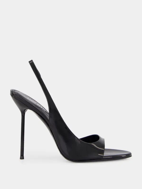 Black Leather Lidia Slingback Sandals sold by Fashion Clinic