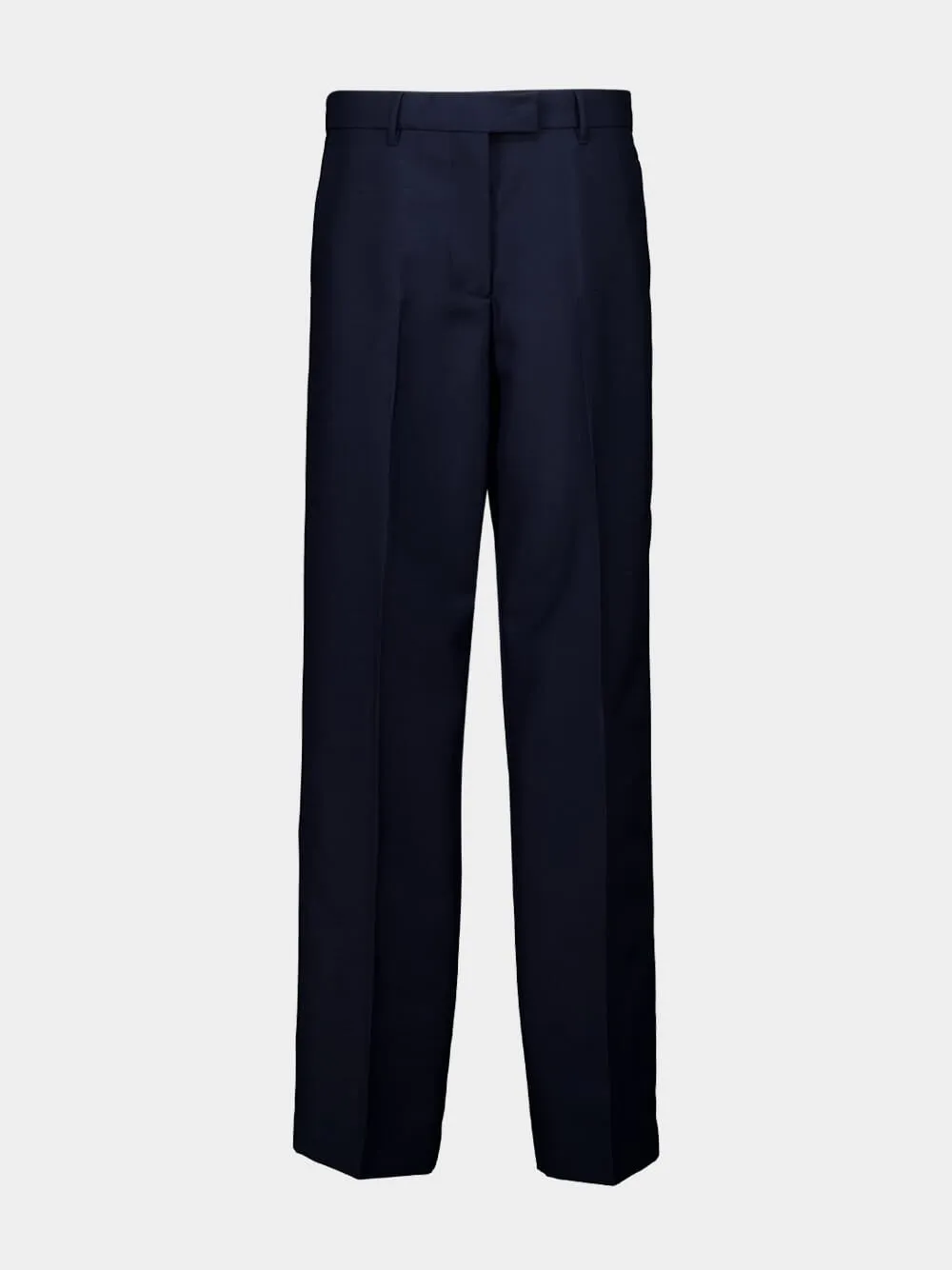 Navy Kid Mohair Straight-Leg Pants sold by Fashion Clinic product image thumbnail 2