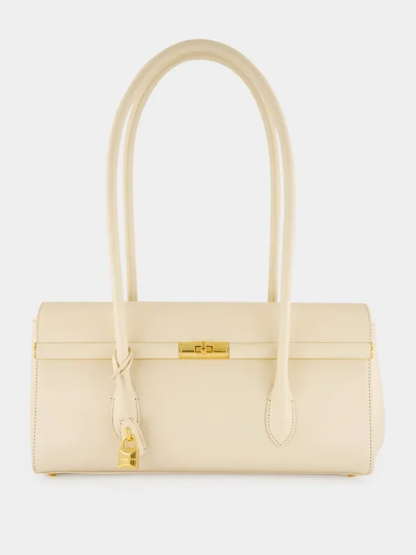 White Marlene Palmellato Leather Handbag made by Dolce & Gabanna