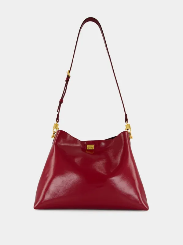Red Large Vittoria Calfskin Shoulder Bag sold by Fashion Clinic