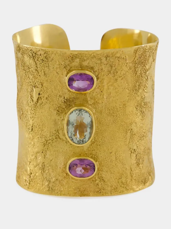 Gold Desert Bracelet with Amethysts made by Fashion Clinic