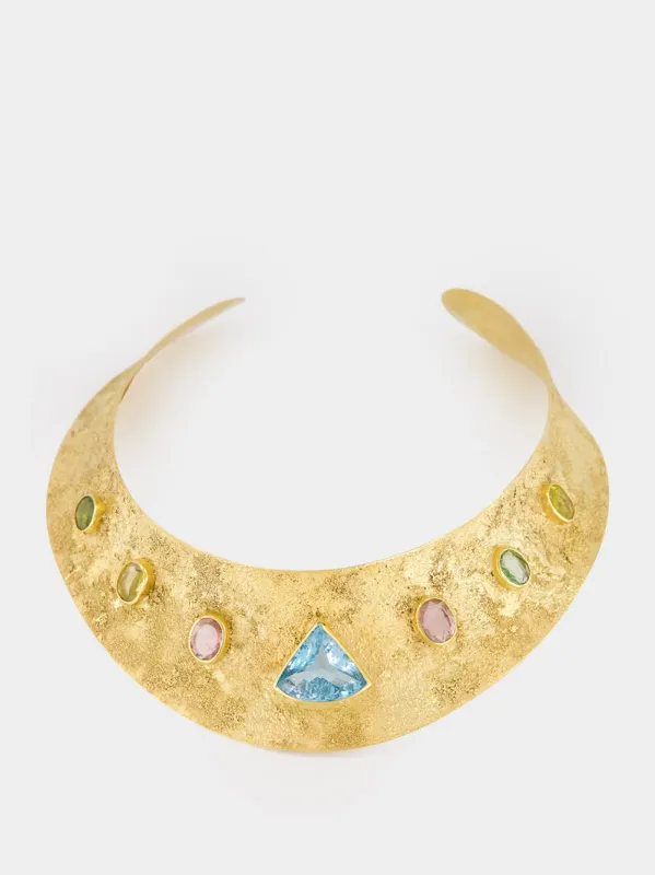 Gold Necklace with Triangular Topaz sold by Fashion Clinic