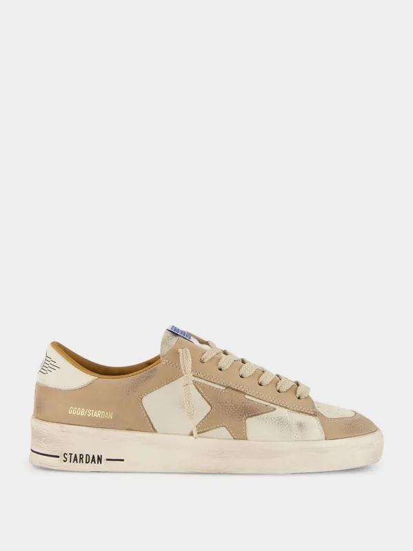 Marble and Off-White Stardan Nabuk Sneakers made by Golden Goose