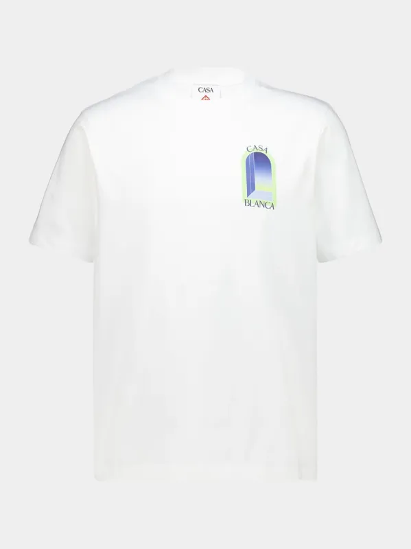 White Classic Arches Cotton T-Shirt made by Casablanca