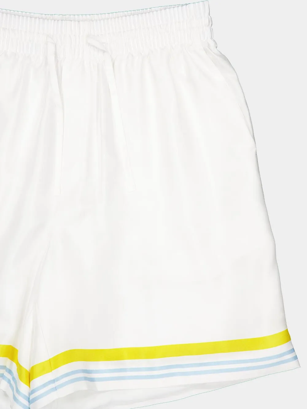 White Tennis Landscape Silk Shorts sold by Fashion Clinic product image thumbnail 5