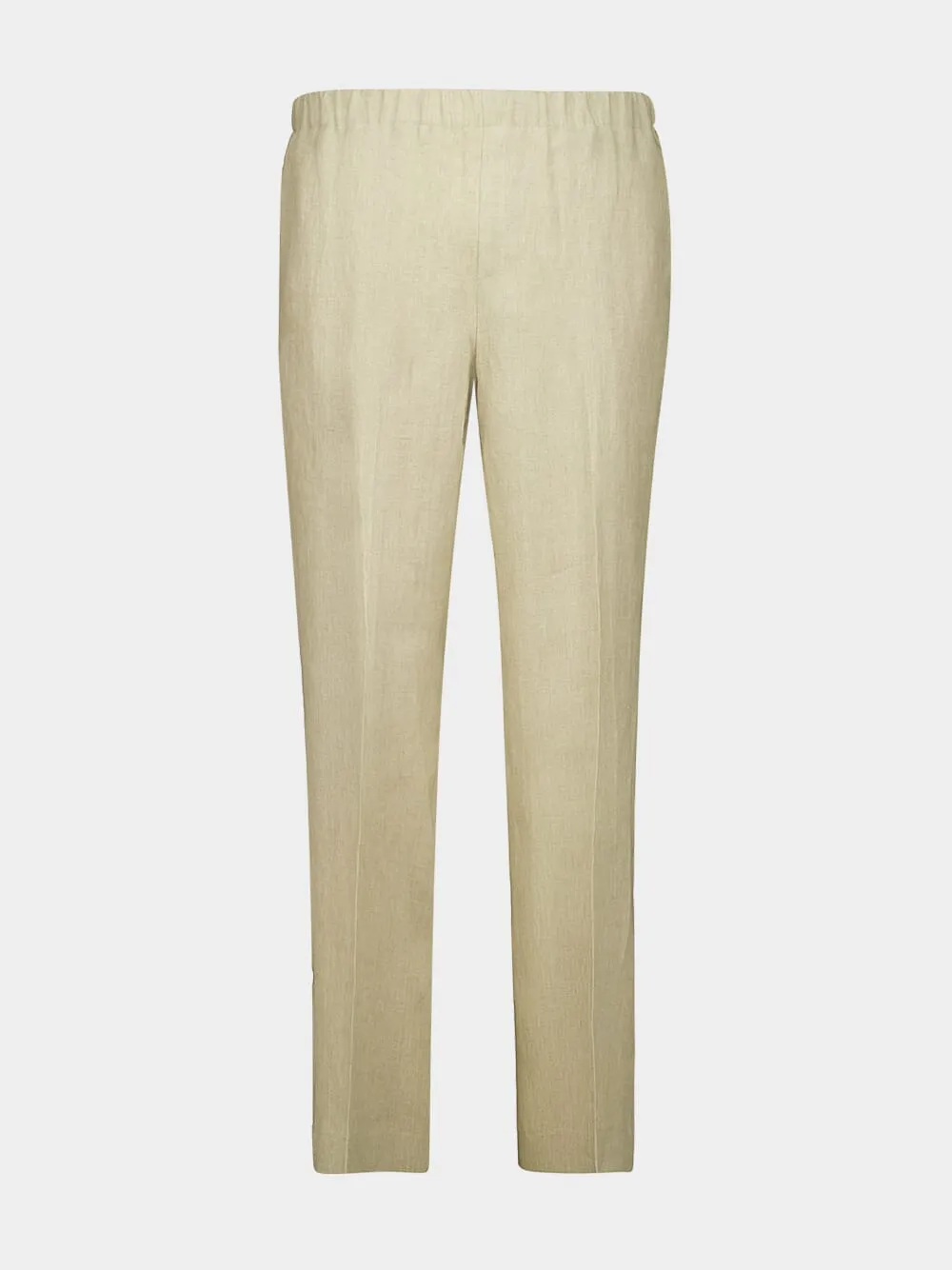 Beige Linen Straight-Leg Trousers sold by Fashion Clinic