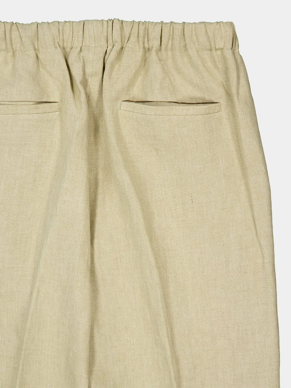 Beige Linen Straight-Leg Trousers sold by Fashion Clinic product image thumbnail 4