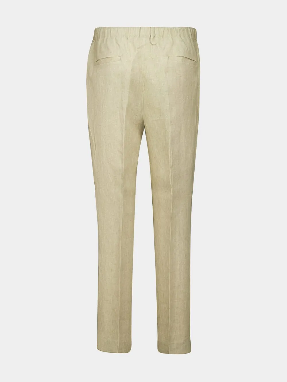 Beige Linen Straight-Leg Trousers sold by Fashion Clinic product image thumbnail 2