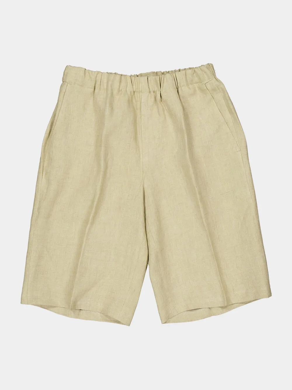 Beige Linen Bermuda Shorts sold by Fashion Clinic product image thumbnail 5