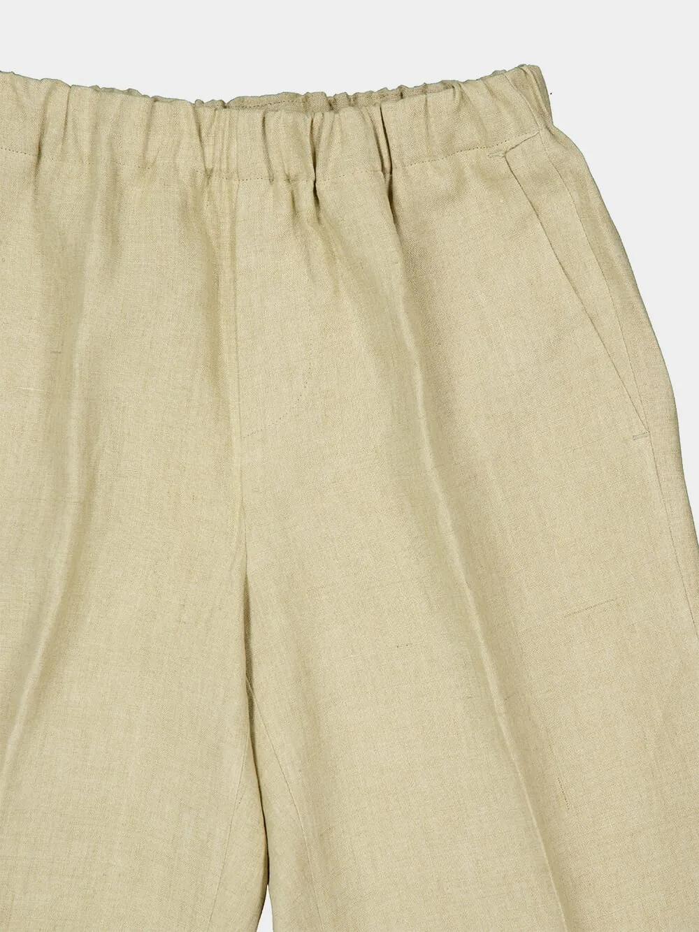Beige Linen Bermuda Shorts sold by Fashion Clinic product image thumbnail 3