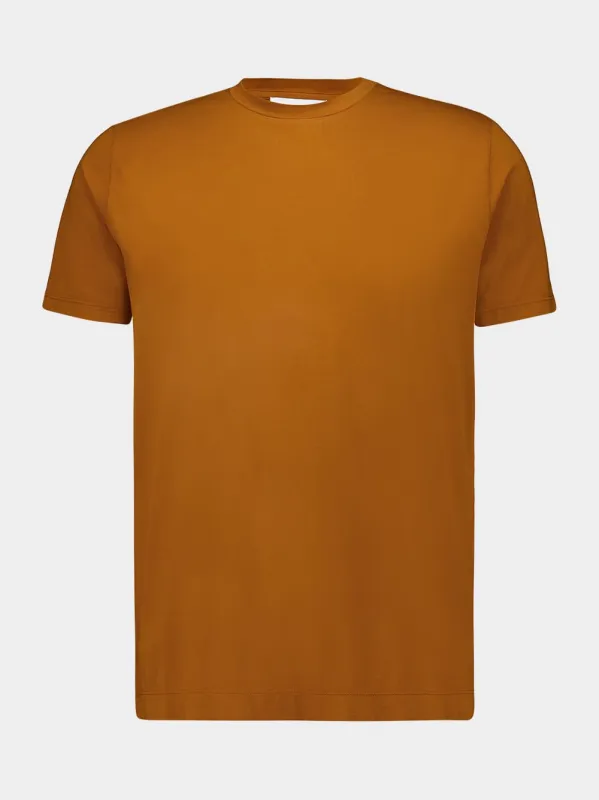 Copper Cotton Crew Neck T-Shirt made by Fashion Clinic