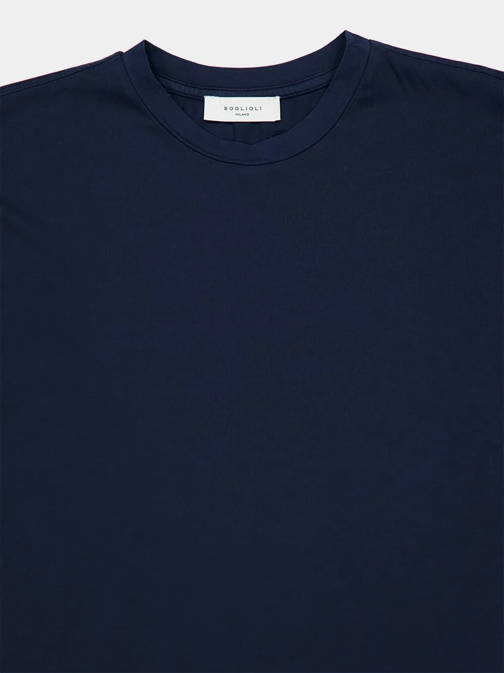 Blue Cotton Crew Neck T-Shirt sold by Fashion Clinic product image thumbnail 3
