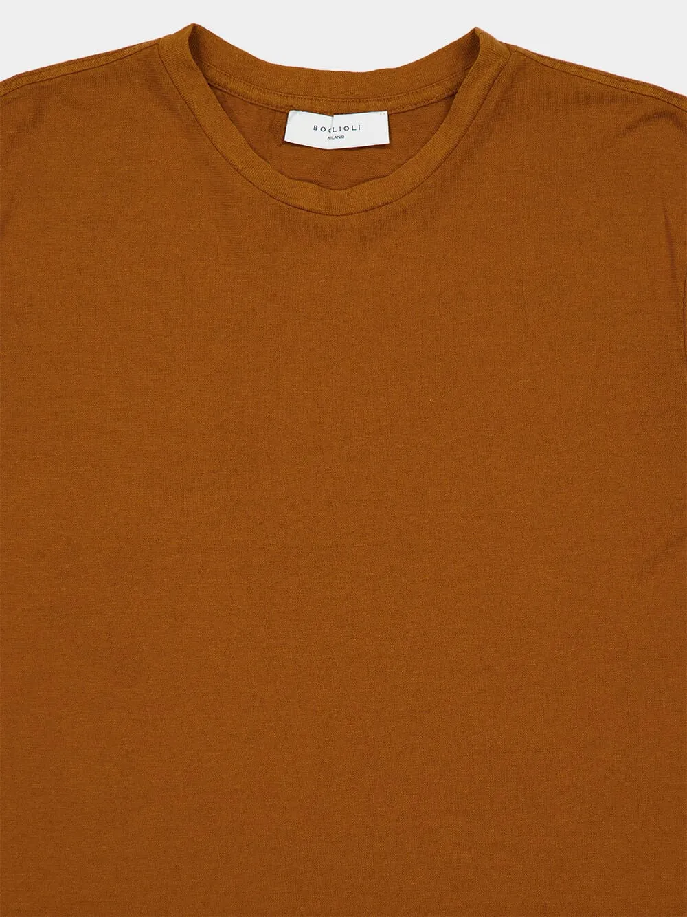 Copper Cotton Linen Crew Neck T-Shirt sold by Fashion Clinic product image thumbnail 3