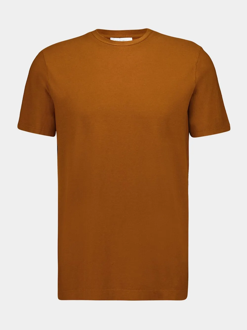 Copper Cotton Linen Crew Neck T-Shirt sold by Fashion Clinic