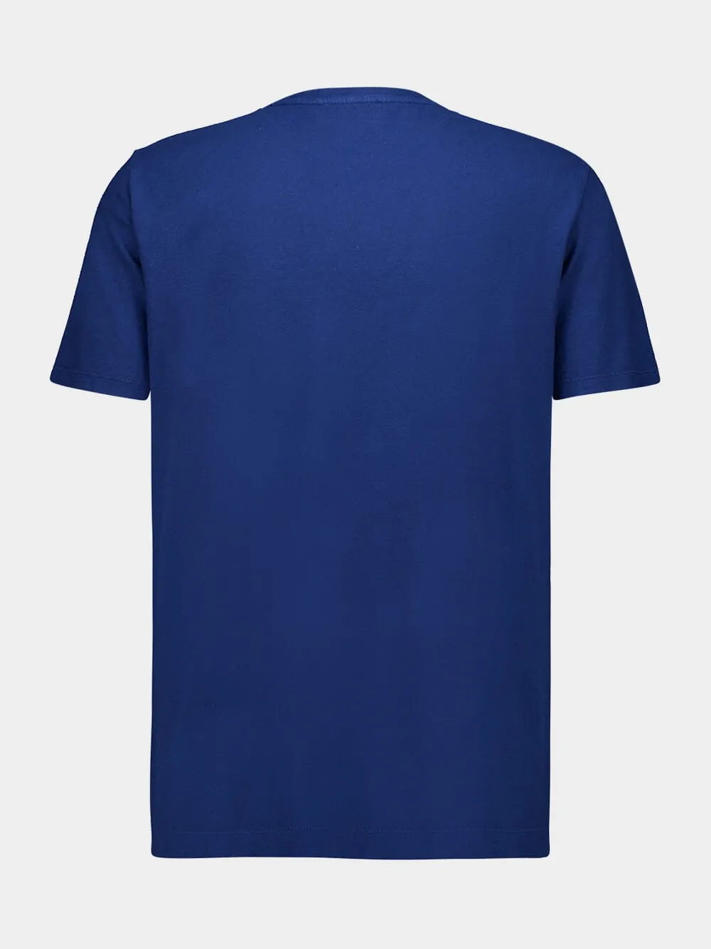 Blue Cotton Linen Crew Neck T-Shirt sold by Fashion Clinic product image thumbnail 2