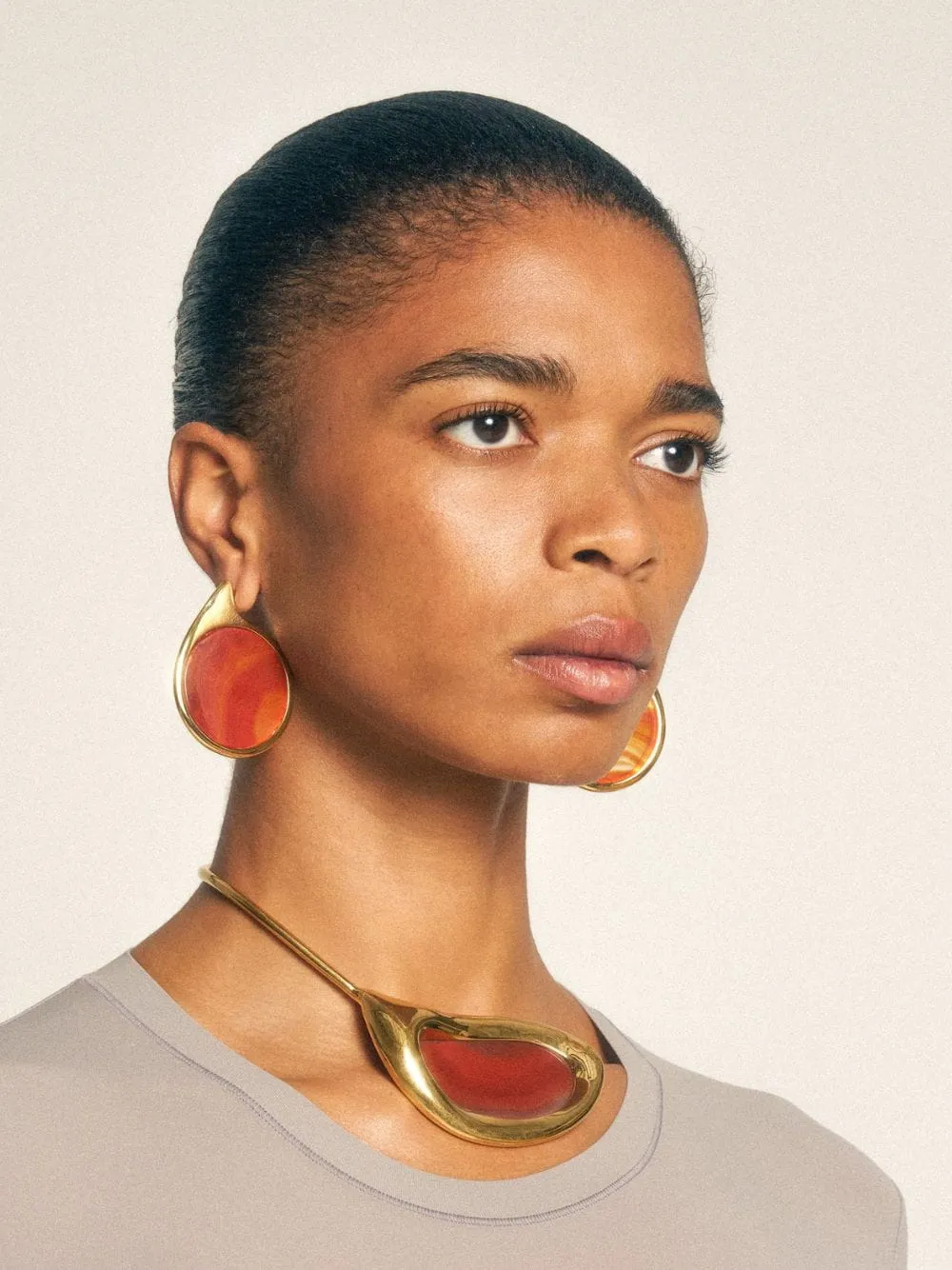 Dusk Gold-Plated Red Agate Choker sold by Fashion Clinic product image thumbnail 3