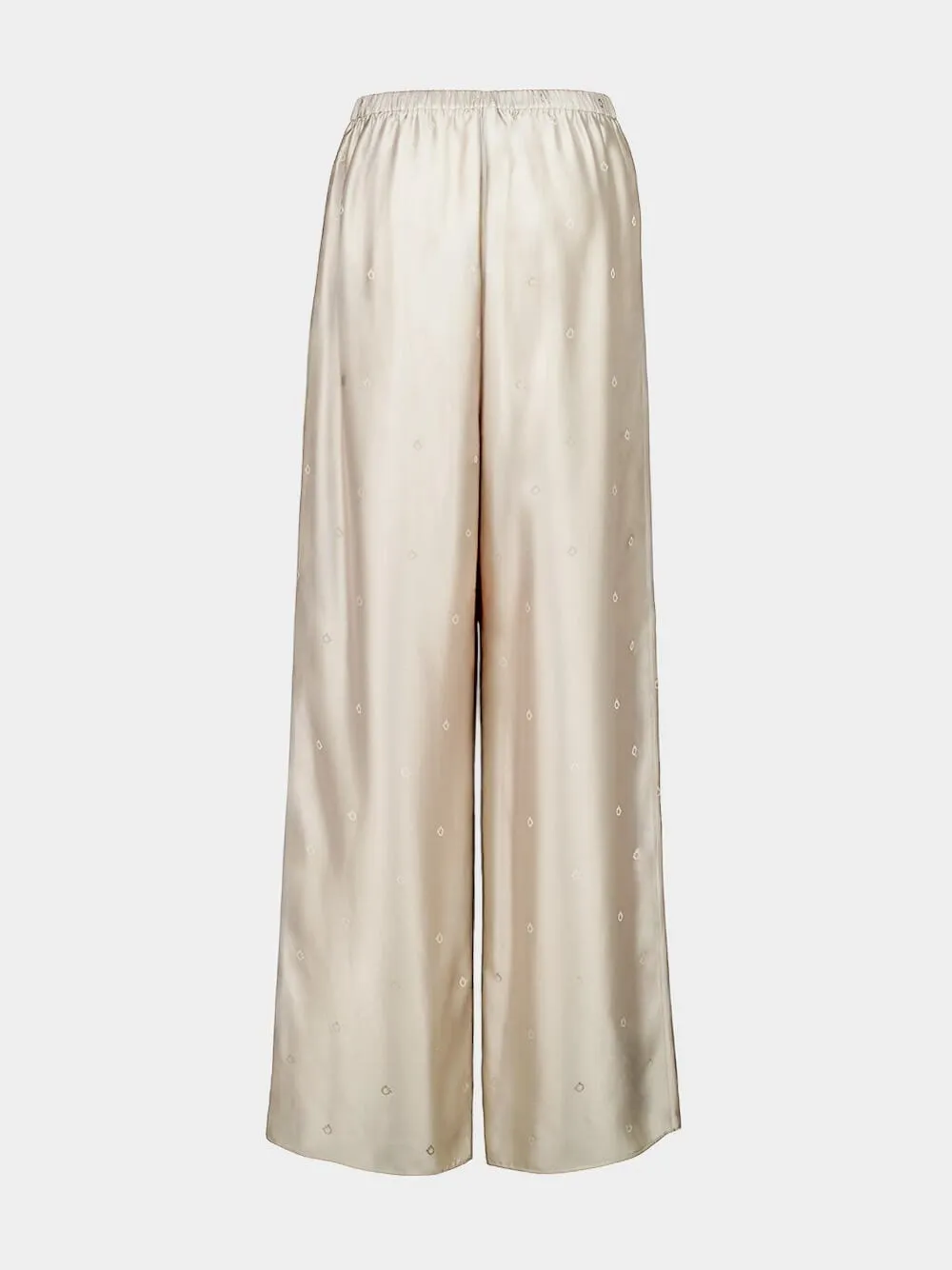 Safari Beige Straight-Leg Silk Trousers sold by Fashion Clinic product image thumbnail 2