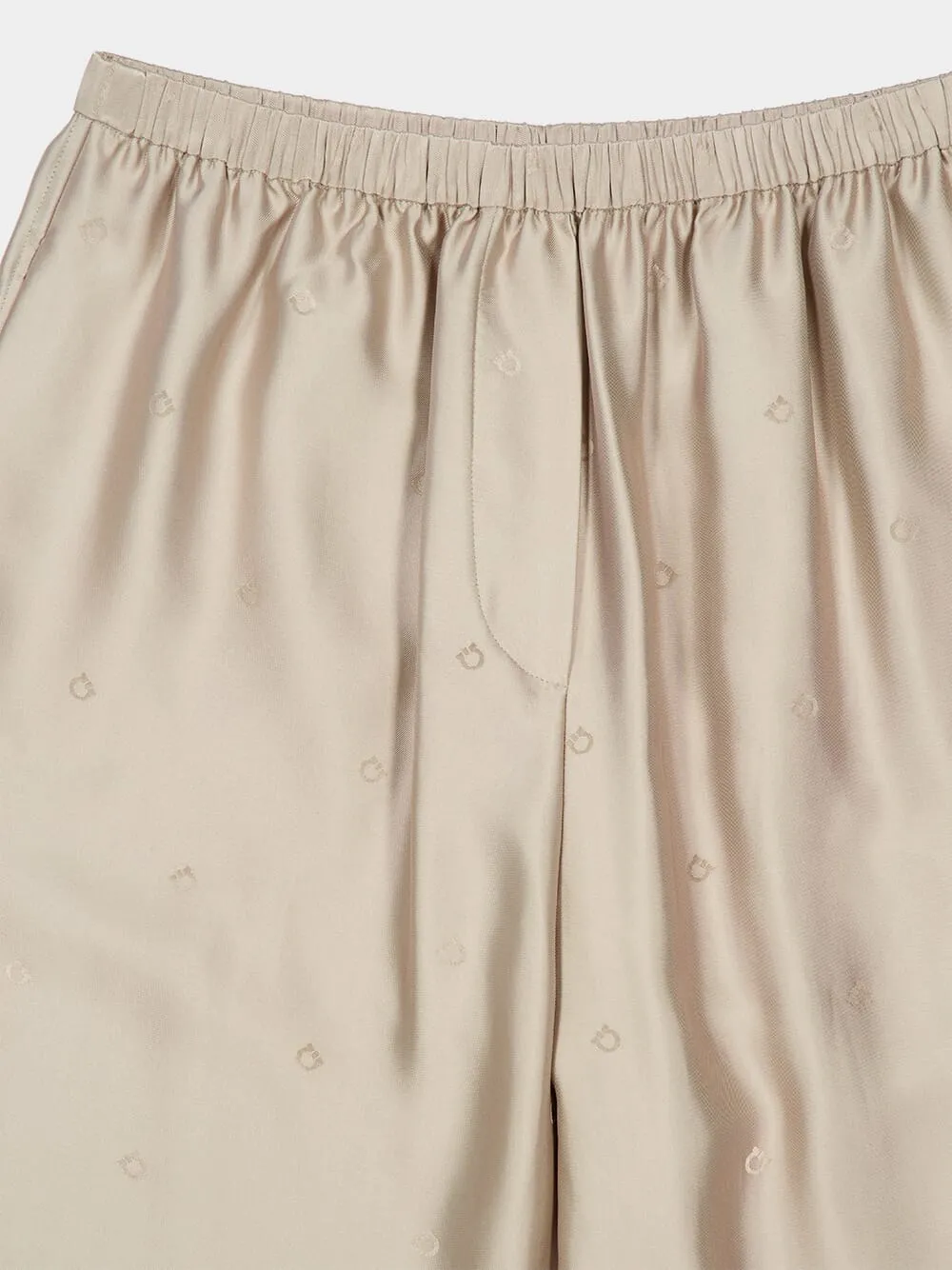 Safari Beige Straight-Leg Silk Trousers sold by Fashion Clinic product image thumbnail 3