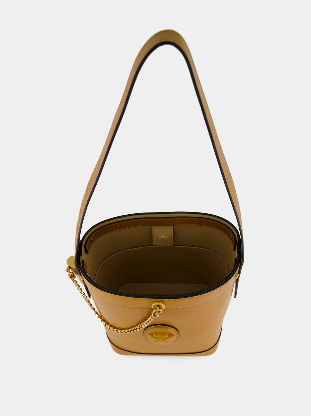 Brown Pivot Small Leather Bucket Bag sold by Fashion Clinic product image thumbnail 5