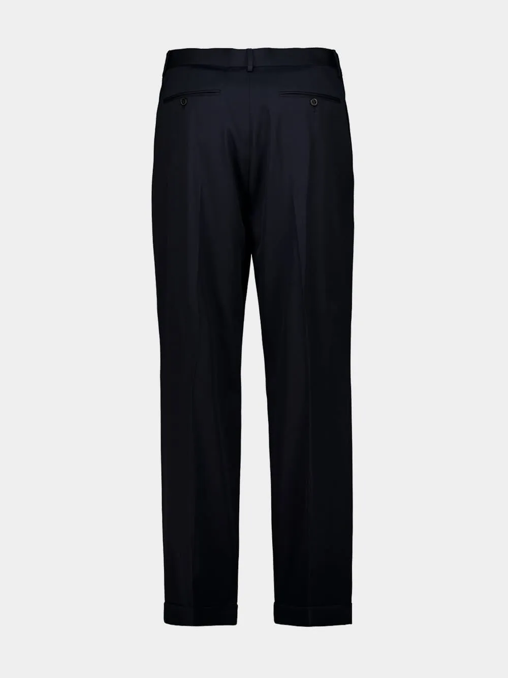 Navy Blue Cotton Gabardine Chino Trousers sold by Fashion Clinic product image thumbnail 4