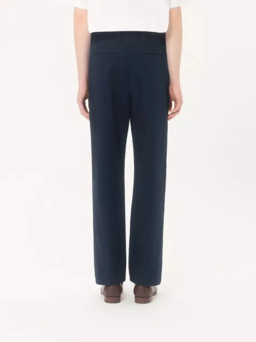 Navy Blue Cotton Gabardine Chino Trousers sold by Fashion Clinic product image thumbnail 3