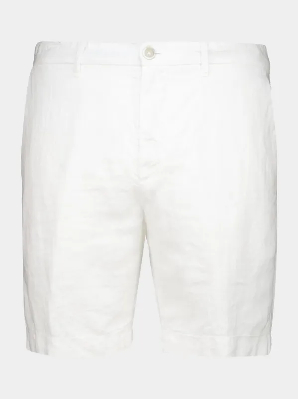 White Linen Bermuda Shorts made by Fashion Clinic