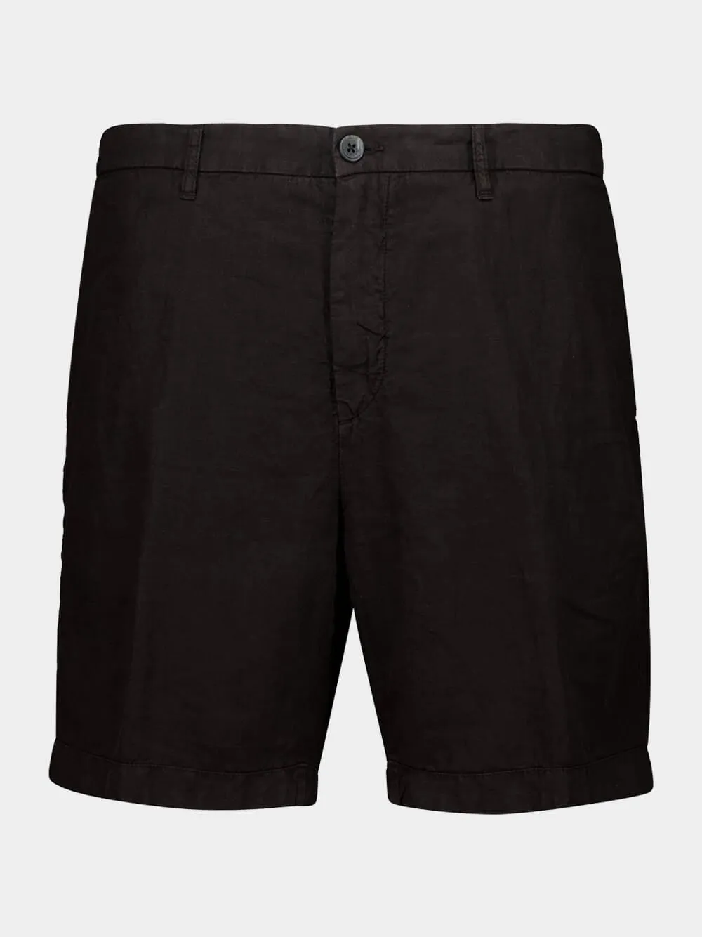 Black Linen Bermuda Shorts sold by Fashion Clinic