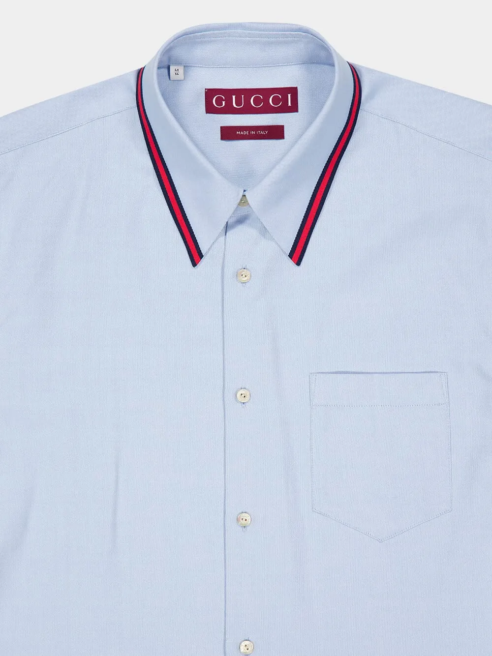 Pale Blue Oxford Cotton Shirt with Web Collar sold by Fashion Clinic product image thumbnail 3