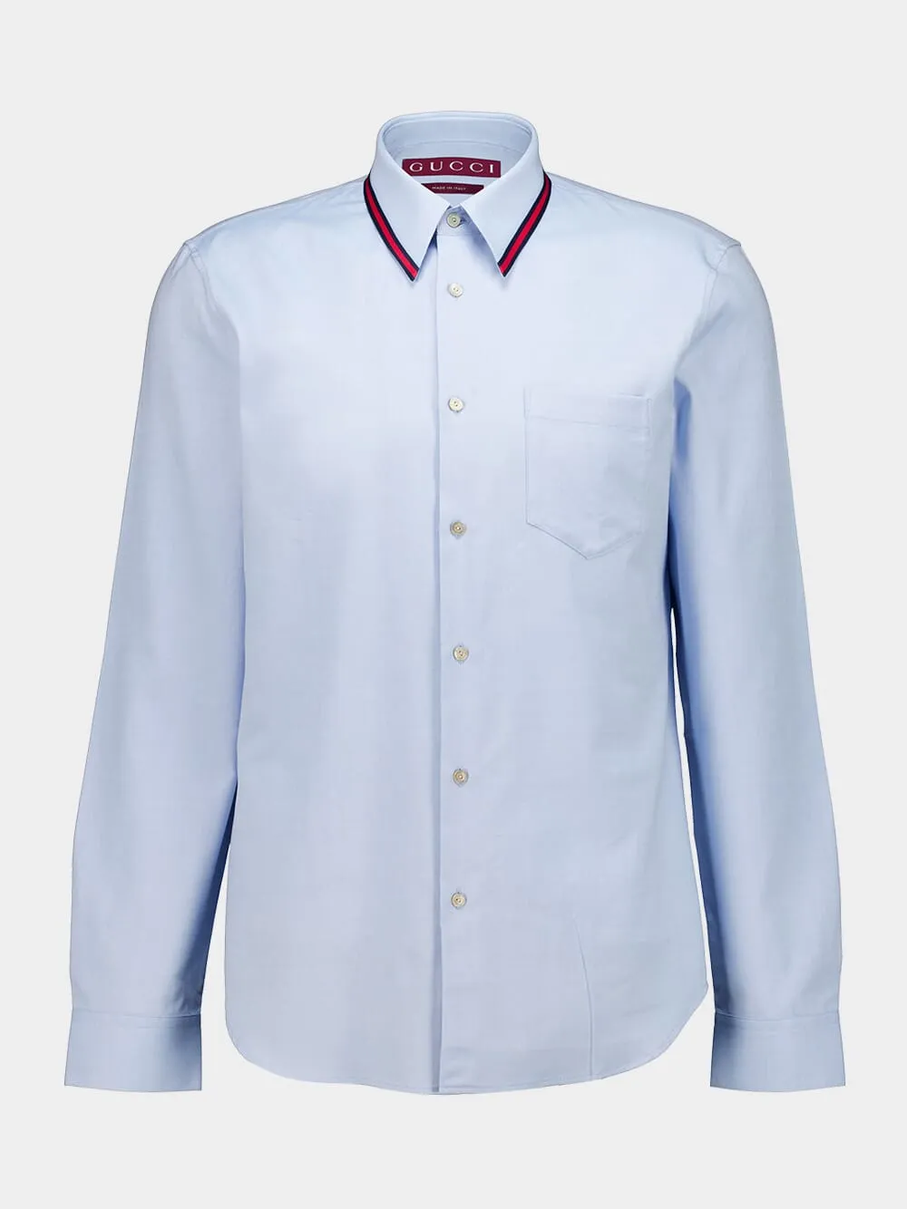 Pale Blue Oxford Cotton Shirt with Web Collar sold by Fashion Clinic