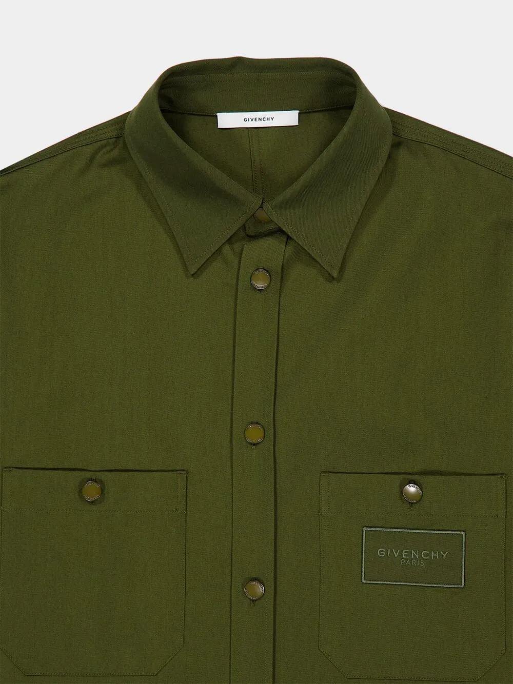 Khaki Cotton Couture Seam Overshirt sold by Fashion Clinic product image thumbnail 5