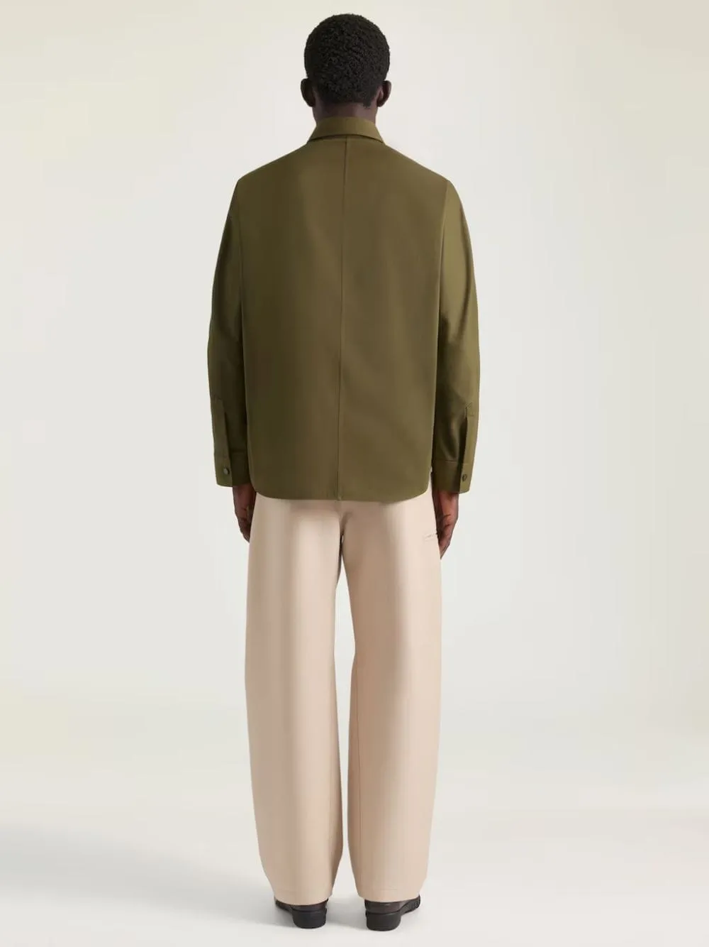 Khaki Cotton Couture Seam Overshirt sold by Fashion Clinic product image thumbnail 4