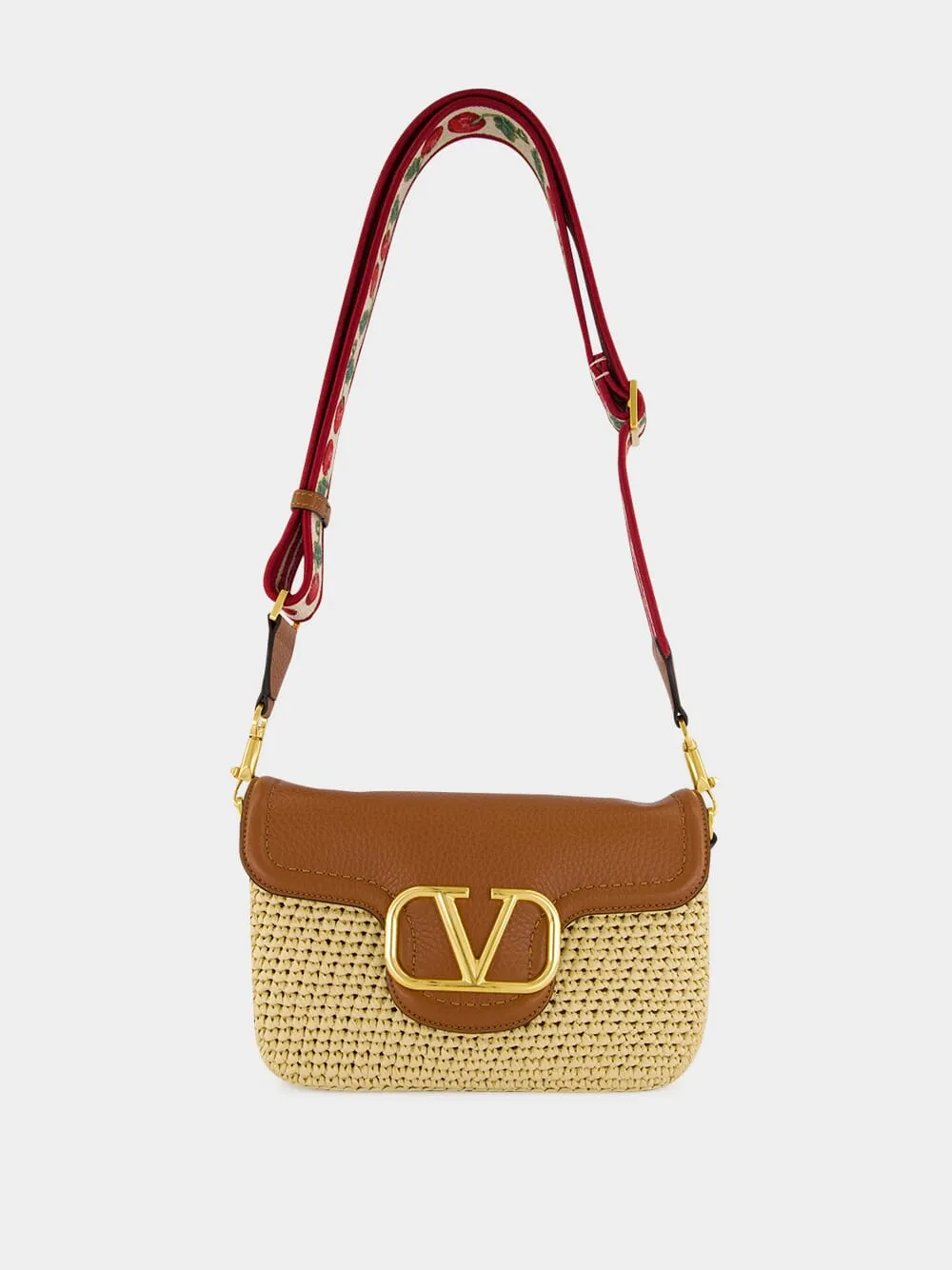 Natural Raffia and Saddle Brown Leather Shoulder Bag sold by Fashion Clinic product image thumbnail 3