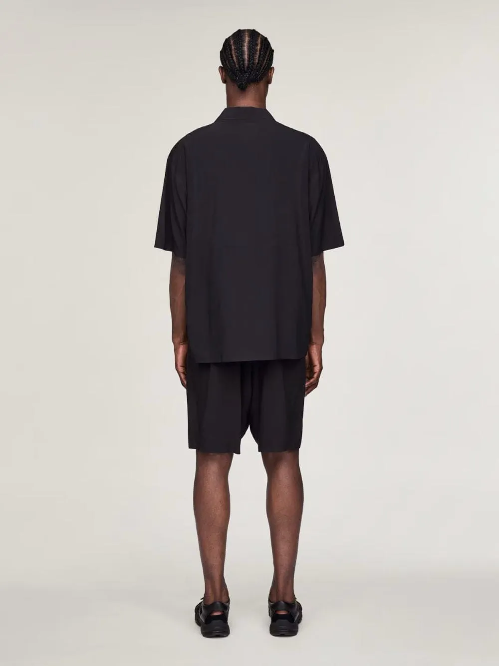 Black Ultralight Woven Short Sleeve Shirt sold by Fashion Clinic product image thumbnail 3
