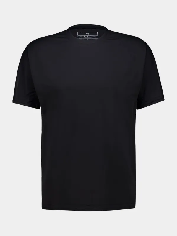 Black Running Short Sleeve T-Shirt made by Y-3