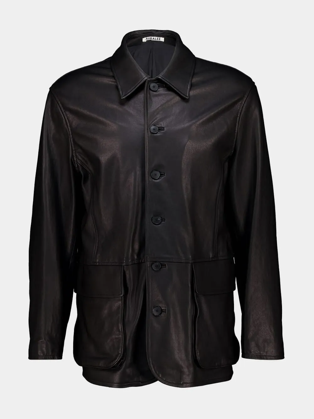 Black Textured Lamb Leather Blouson sold by Fashion Clinic