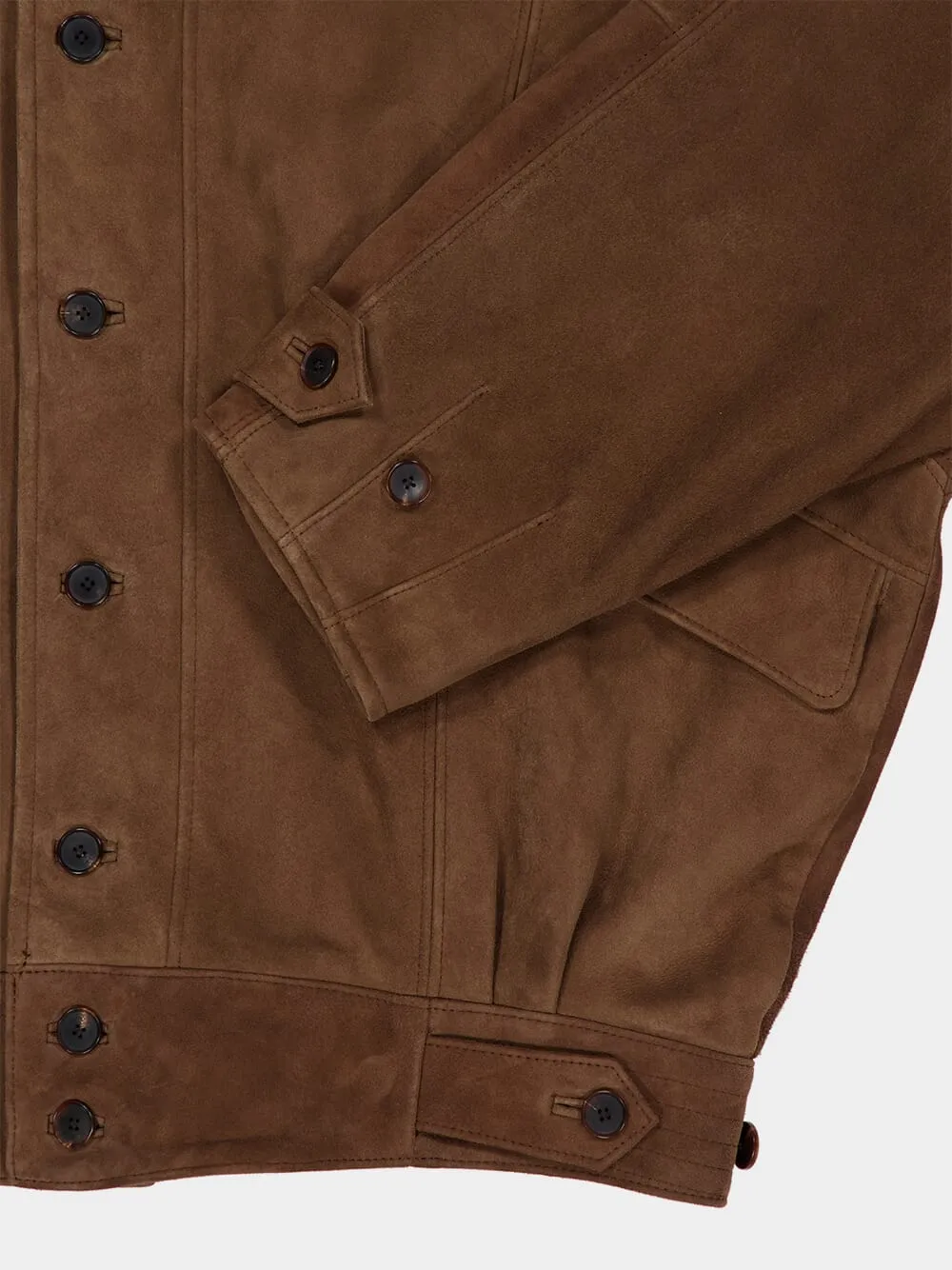 Dark Brown Silky Grain Suede Blouson sold by Fashion Clinic product image thumbnail 4