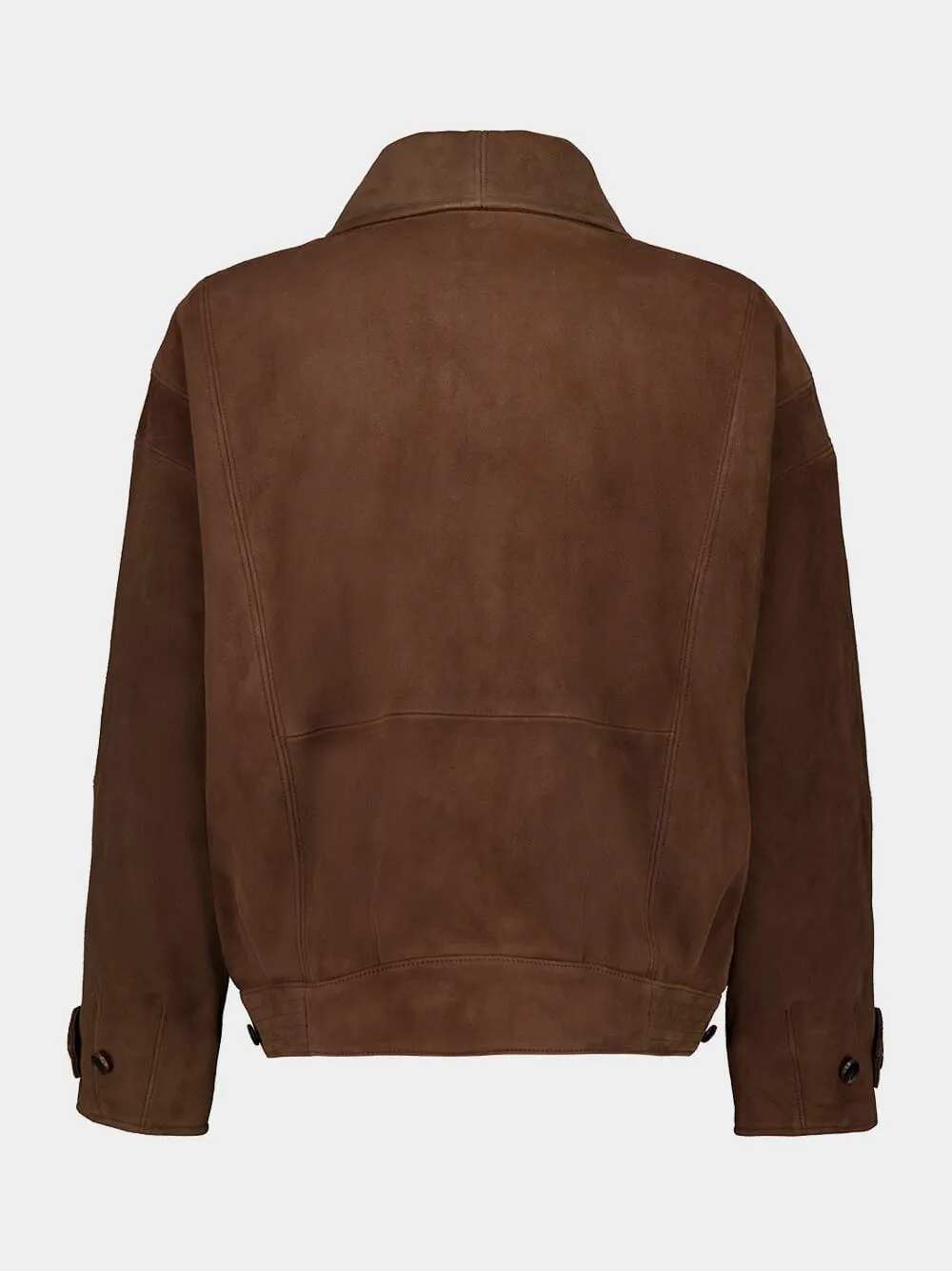 Dark Brown Silky Grain Suede Blouson sold by Fashion Clinic product image thumbnail 2