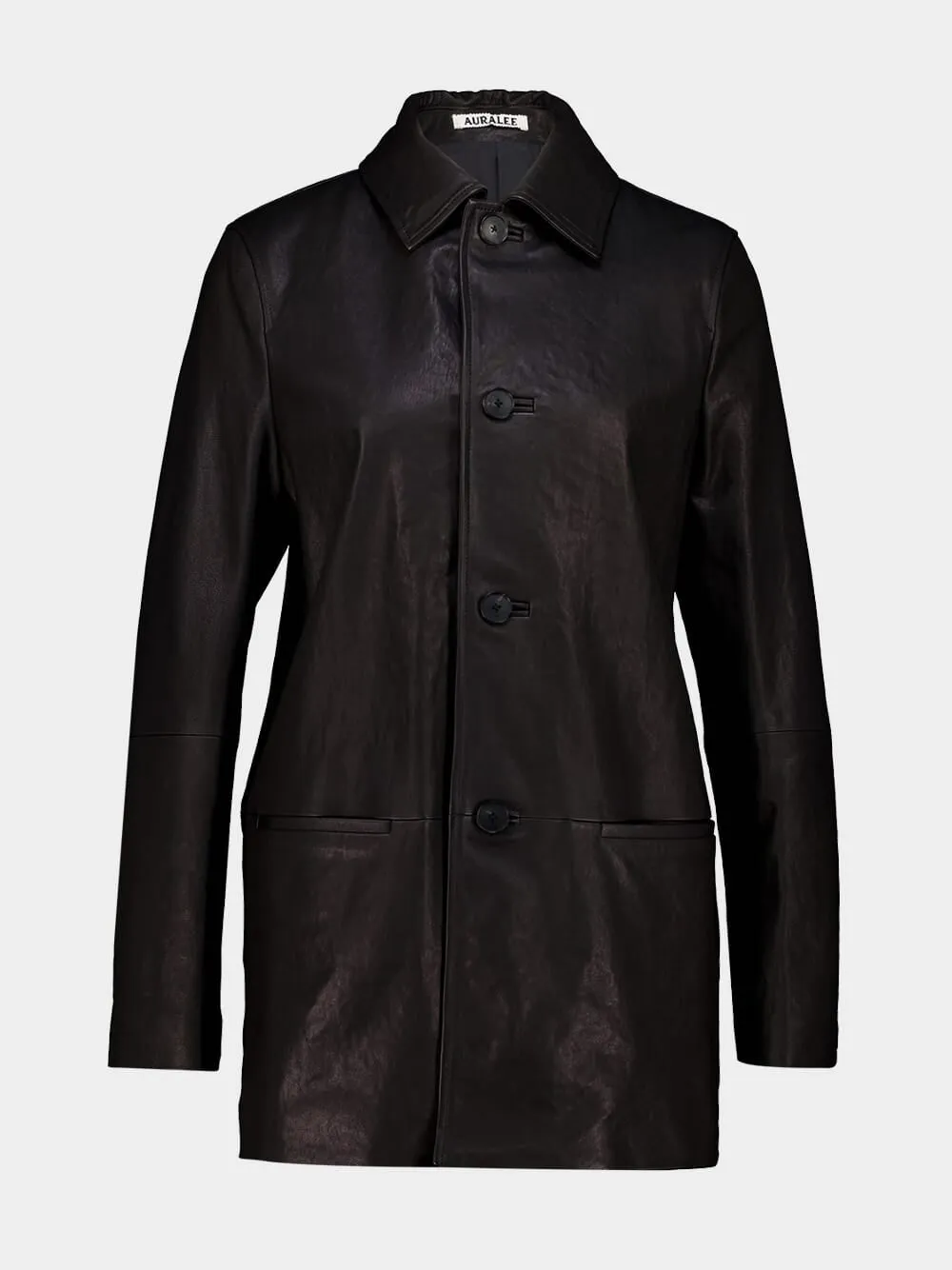 Black Textured Lamb Leather Blouson sold by Fashion Clinic product image thumbnail 2