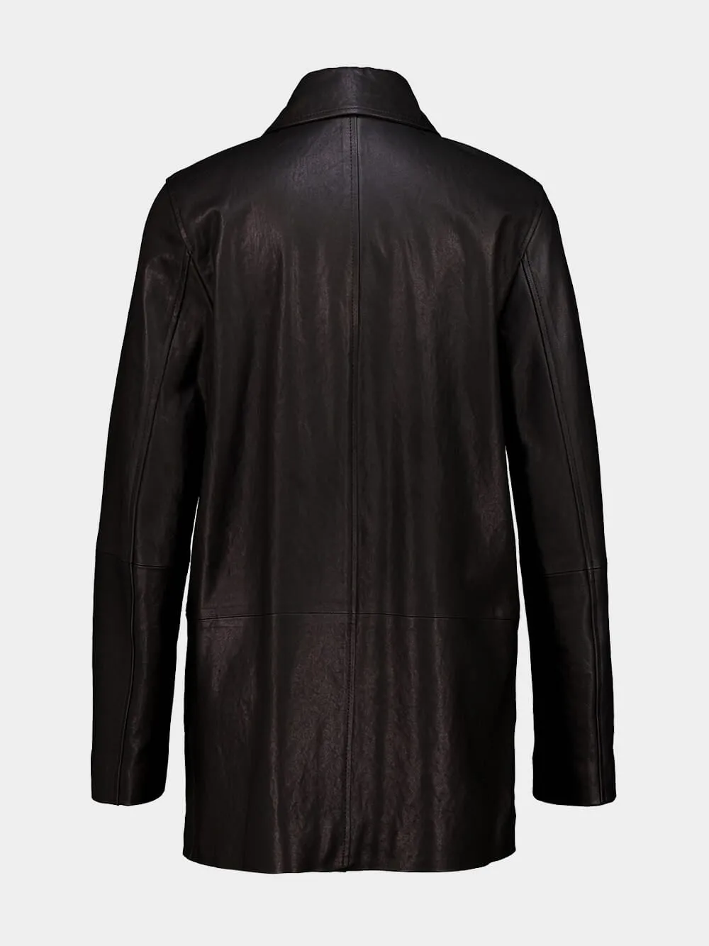 Black Textured Lamb Leather Blouson sold by Fashion Clinic product image thumbnail 4