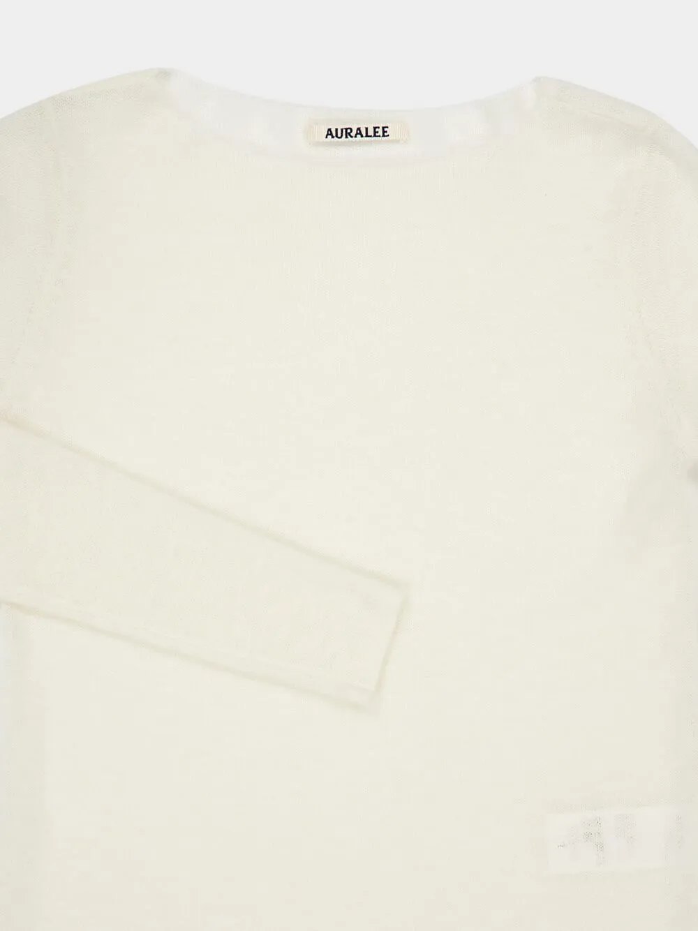 Ivory White Sheer Cashmere Boat Neck Knit sold by Fashion Clinic product image thumbnail 4