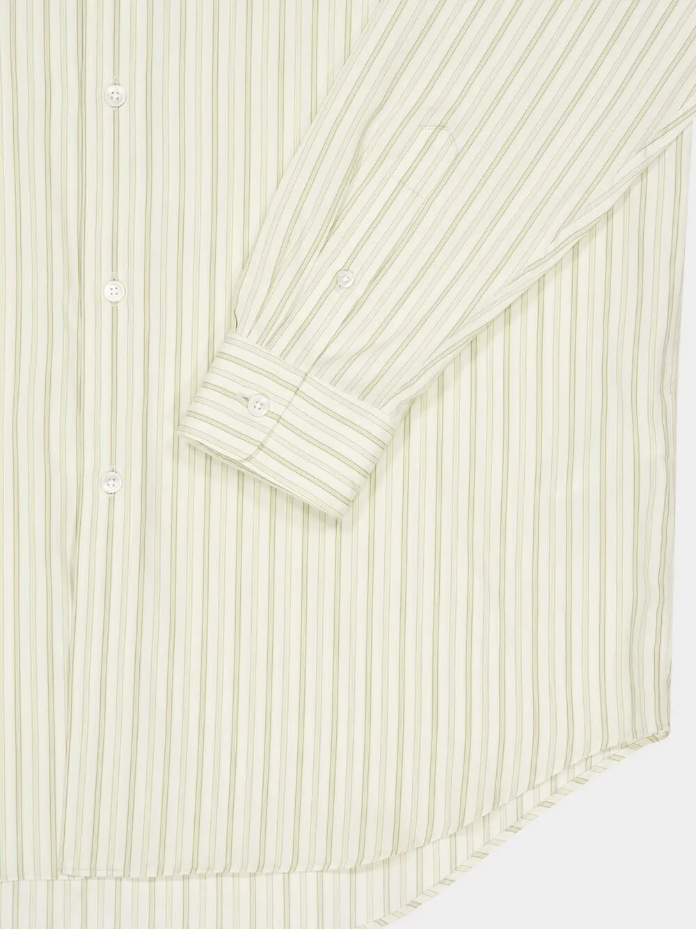 Ivory Cotton Silk Striped Shirt sold by Fashion Clinic product image thumbnail 4