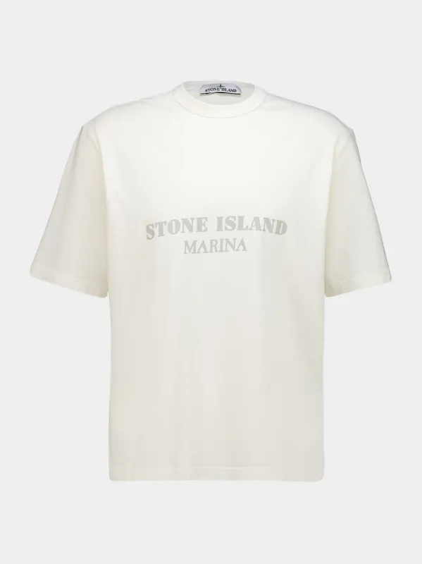 Ivory Marina Cotton T-Shirt made by Stone Island