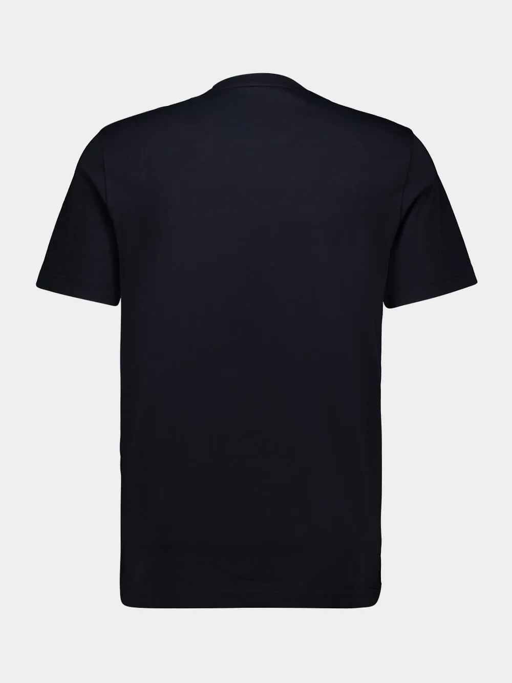 Navy Blue Cotton T-Shirt with Logo sold by Fashion Clinic product image thumbnail 2