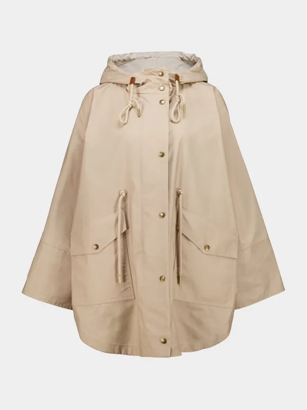Beige Oversized Brunnera Hooded Parka made by Moncler