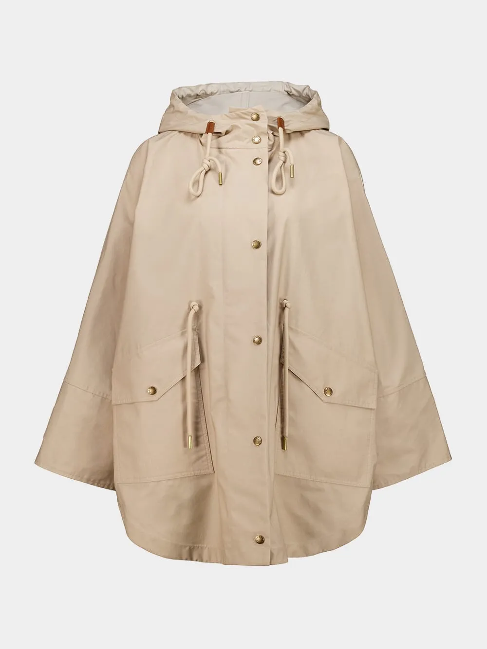 Beige Oversized Brunnera Hooded Parka sold by Fashion Clinic