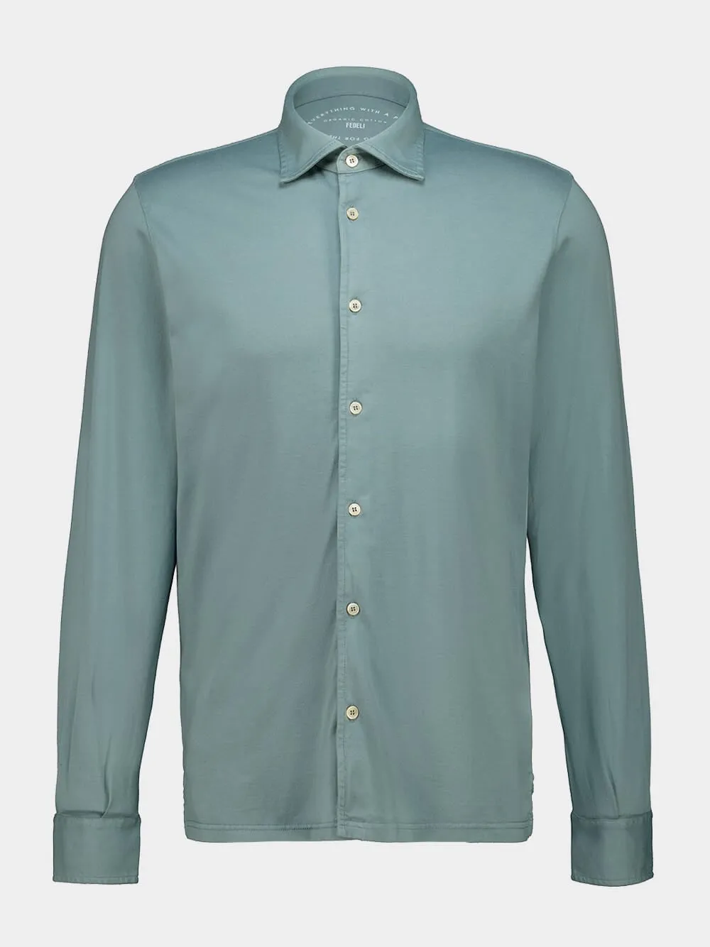 Green Knitted Cotton Long Sleeve Shirt sold by Fashion Clinic