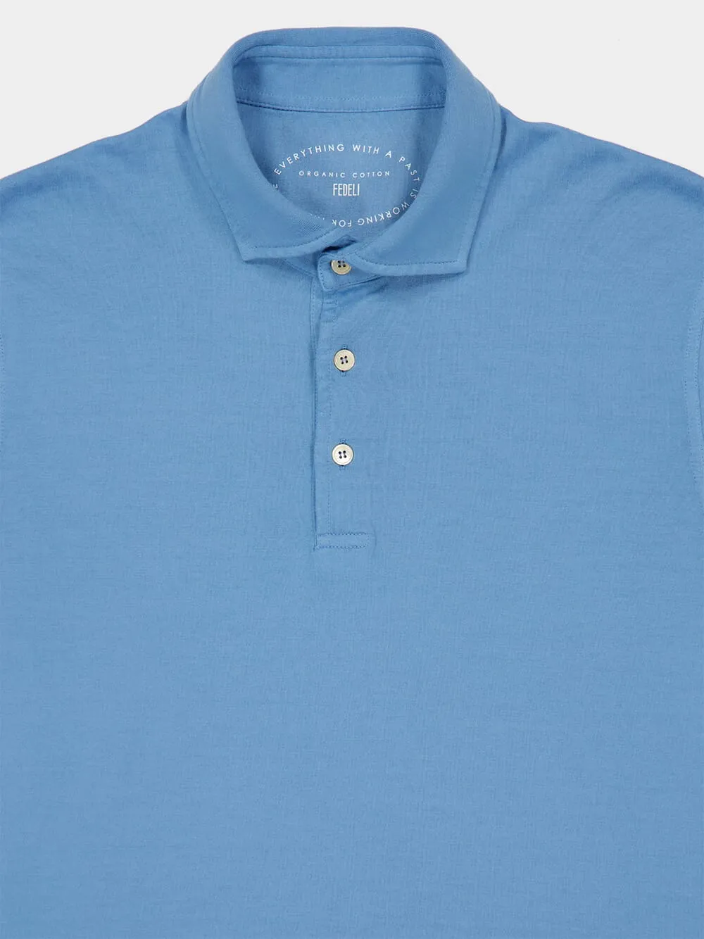 Steel Blue Knitted Cotton Polo Shirt sold by Fashion Clinic product image thumbnail 3