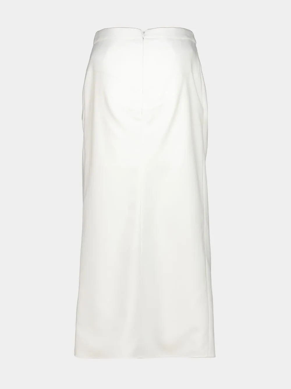 White Draped Wool Mohair Long Skirt sold by Fashion Clinic product image thumbnail 3