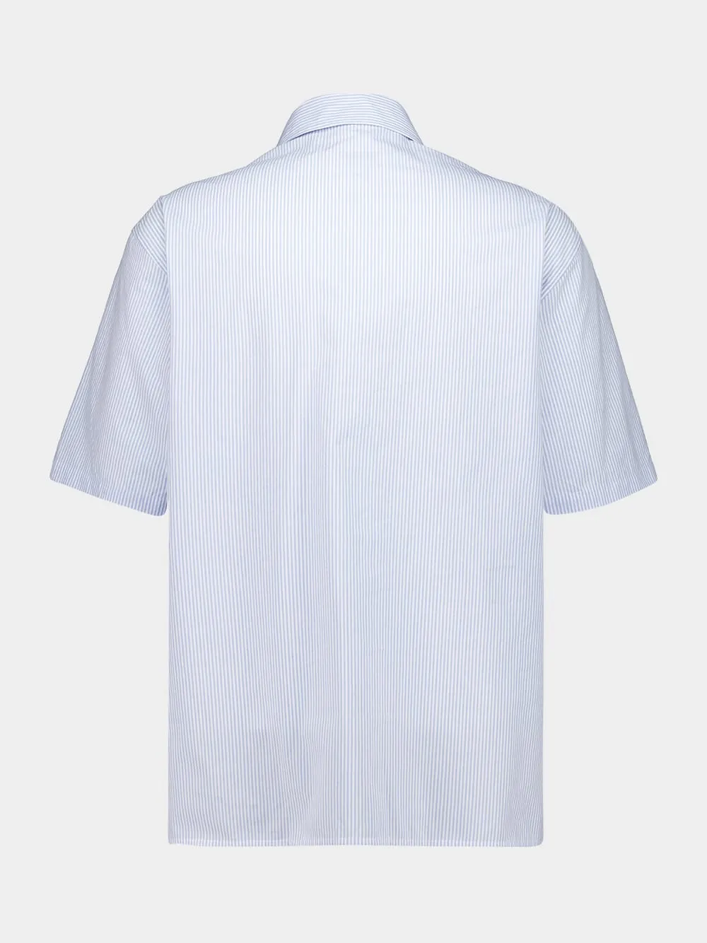 Light Blue Striped Cotton Short Sleeve Shirt sold by Fashion Clinic product image thumbnail 2